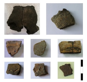Fragmentos de cerámicas de Puente 12, Ciudad Evita.